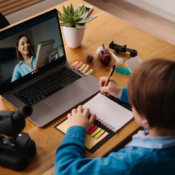 Online learning using laptop, teacher and boy يلاستيب: وجهتك الأولى للدخول بمجال التعليم الإلكتروني